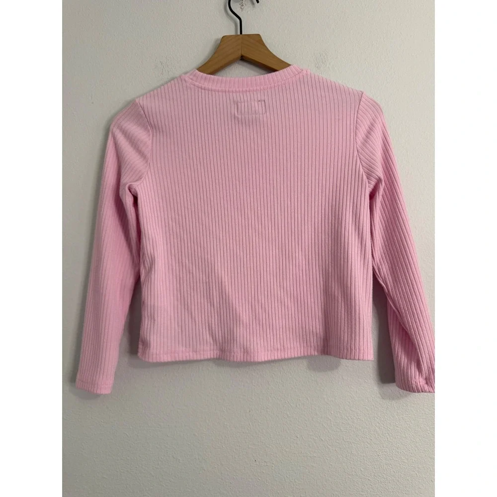 Converse - Girl's Ribbed Cropped Pink Logo Size 8/10‎
